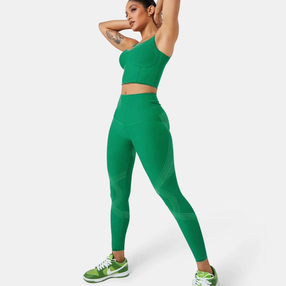 Fanka Body Sculpt Leggings (Reversible) Green Size Medium